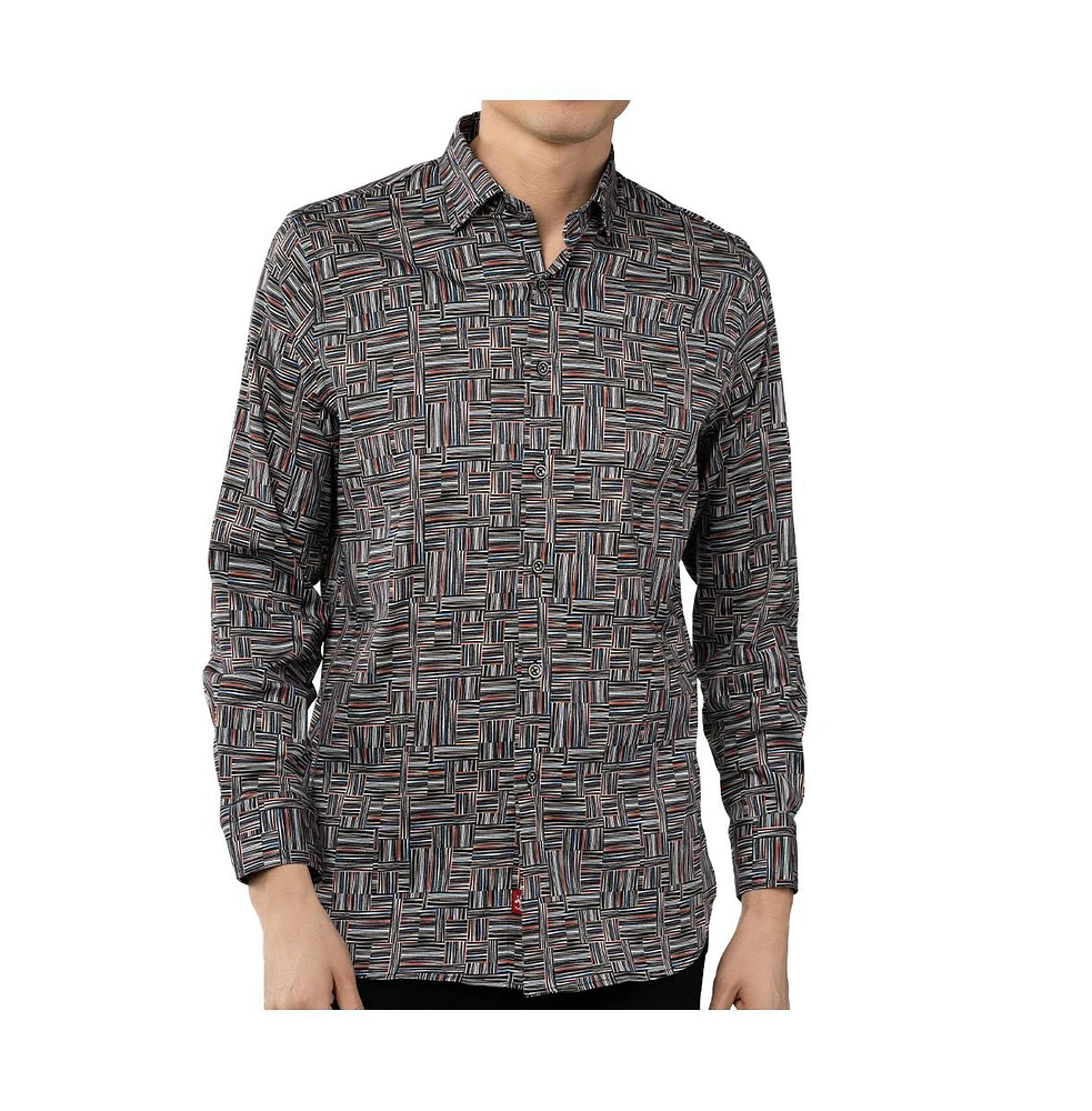 Luchiano Visconti Men's Printed Daggers Multicolor shirt