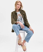 Lucky Brand Womens Cheers To The Cowgirls T Shirt Cargo Jacket Barrel Leg Jeans