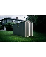 Motorcycle Steel Storage Shed - Grey/White