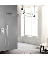 10 Inch Shower Head Bathroom Luxury Rain Mixer Shower Complete Combo Set Wall Mounted