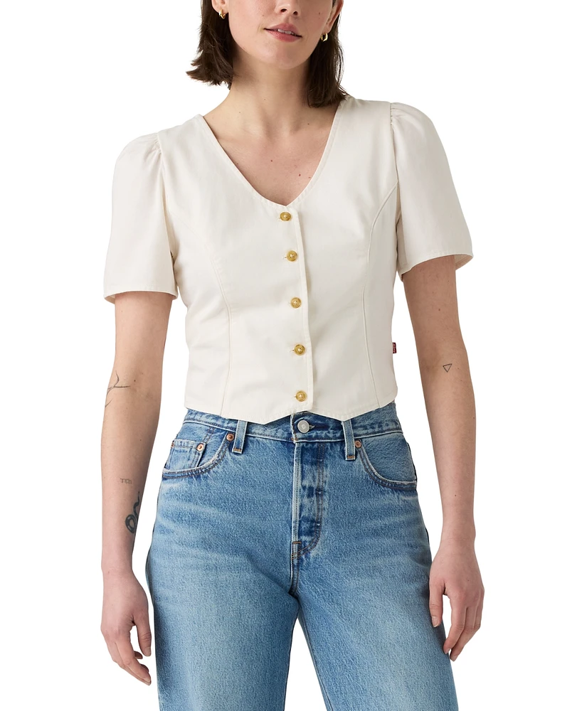Levi's Women's Moxie Cotton Short-Sleeve Denim Blouse