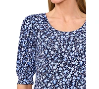 CeCe Women's Scoop-Neck Elbow-Sleeve Top