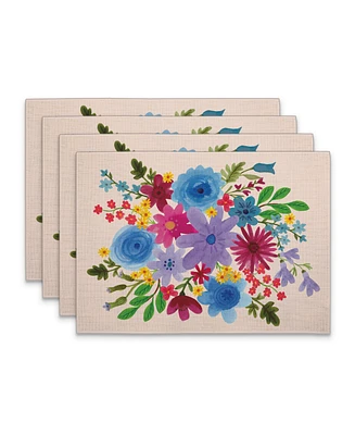 CounterArt Spring Petals Premier Fabric Placemats, Set of 4