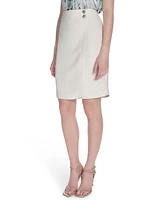 Calvin Klein Petite Faux-Wrap Pencil Skirt