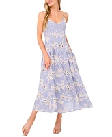 CeCe Women's Maxi A-Line Embroidered Dress