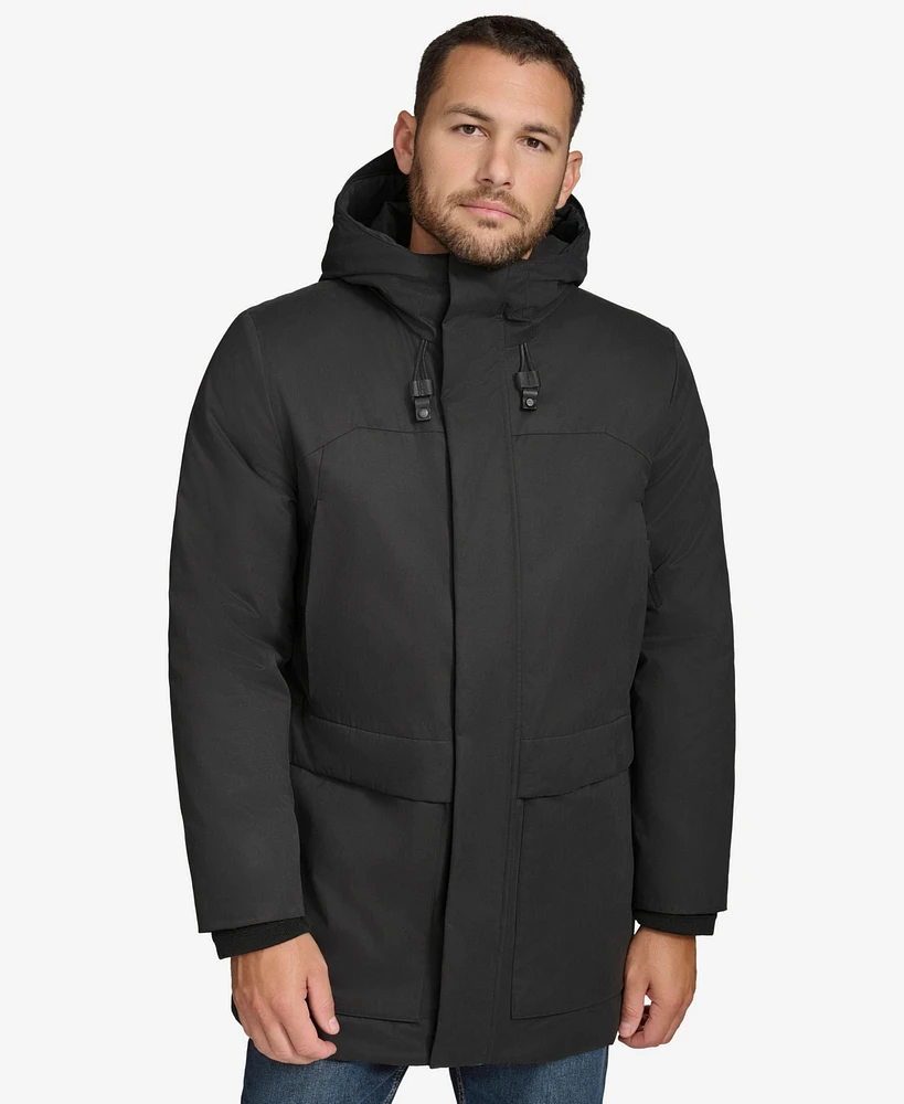Andrew Marc Black Label Men's Northam Sueded Water Resistant Hooded Jacket