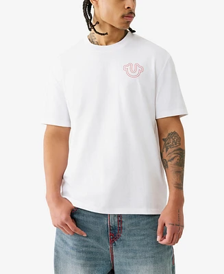 True Religion Men's Short Sleeve Puff Stitch T-Shirt