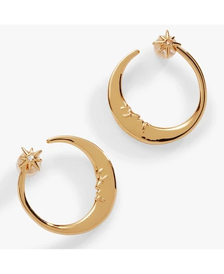 Crescent Moon Hoop Earrings