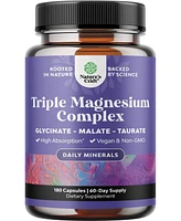 Triple Magnesium Complex | High Absorption Magnesium Taurate & Glycinate Malate Magnesium Blend for Overall Health | 180ct
