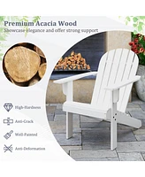 Acacia Wood Lounge Patio Adirondack Chair with Inclined Seat