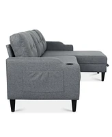 Spacious and Comfortable Modern Sofa with Built-In Storage and Adjustable Leg Rest