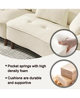Cozy Deep-Seated Sofa with Pillow (103")