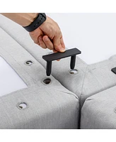 4 Seat Module Sectional Sofa Couch, Cushion and Back Cushion Removable and Washable,Light Grey