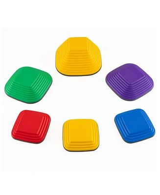 6 Pieces Kids Stepping Stone Square Balance Blocks Indoor Outdoor