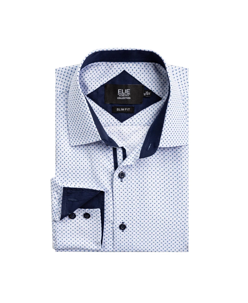 Elie Balleh Big Boys Blue Stylish Printed Slim Fit Shirt for