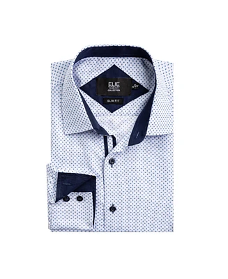 Elie Balleh Big Boys Blue Stylish Printed Slim Fit Shirt for