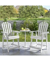 Hdpe Patio Chair with Armrest and Footrest for Indoor Outdoor