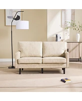 Mid-Century Modern Loveseat Sofa with Usb, Removable Pillow Cover