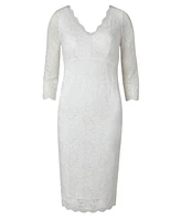 Alie Street London Women's Anya V-Neck Lace Wedding Dress
