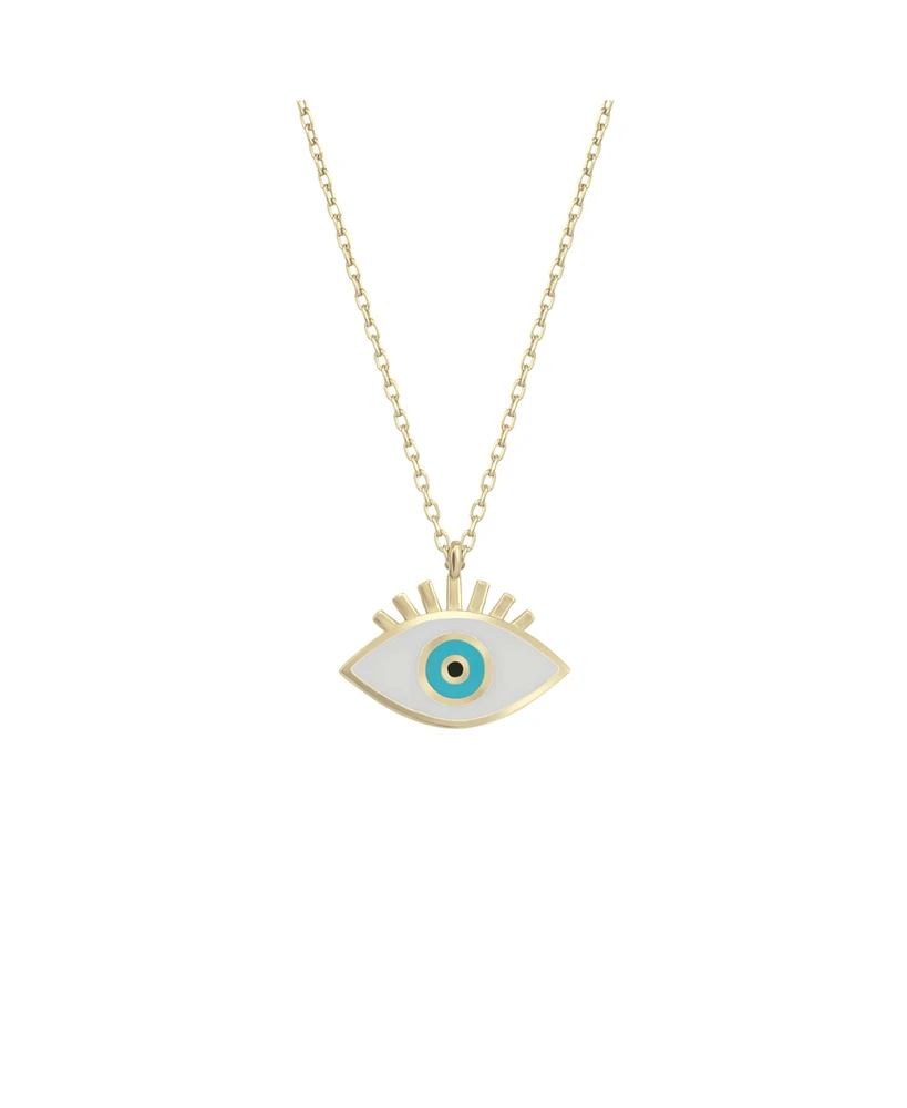 Spero London Sterling Silver Evil Eye Eyelash Necklace