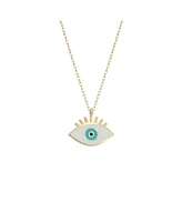 Spero London Sterling Silver Evil Eye Eyelash Necklace