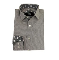 Elie Balleh Little Boys Black Micro Houndstooth Slim Fit Shirt for