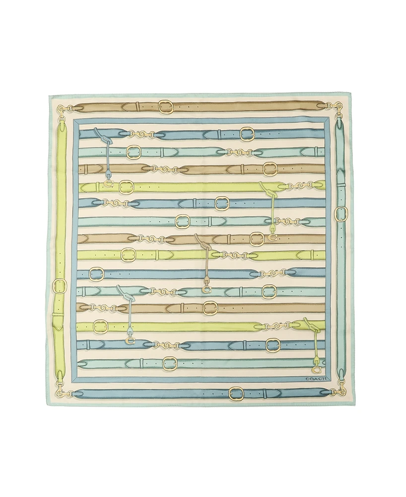 Coach Bag Strap Print Silk Square Scarf