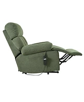 Electric Power Lift Recliner Chair for Elderly and Seniors, with Remote and Side Pocket (Dark Green)