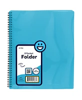 Poly 8 Pocket Folder With Front view Letter Legal Document Organizer Perfect for Office, College, School and More (Red)