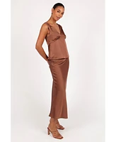 Petal and Pup Women's Nellie Satin Midi Skirt