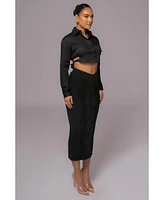 Jluxlabel Women's Merine Knit Midi Skirt