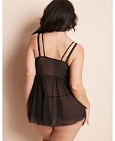 Adore Me Plus Stevie Babydoll & G-String Set Lingerie