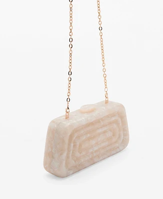Mango Women's Cultivated Pearl-Effect Clutch Bag