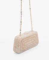 Mango Women's Cultivated Pearl-Effect Clutch Bag