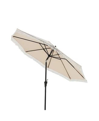 9 Ft Patio Umbrella with Sun-Protective Canopy for Patio Garden Pool