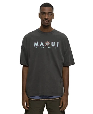Maui and Sons Men's Compass Pigment Short Sleeve T-shirt