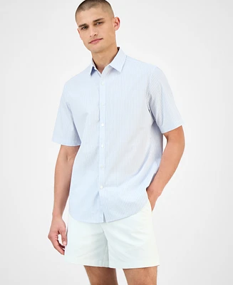 Alfani Men's Pacco Short Sleeve Striped Button-Front Shirt, Exclusively at Macy's