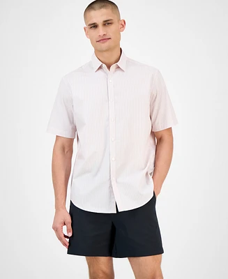 Alfani Men's Pacco Short Sleeve Striped Button-Front Shirt, Exclusively at Macy's