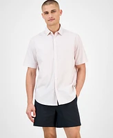 Alfani Men's Pacco Short Sleeve Striped Button-Front Shirt, Exclusively at Macy's
