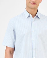 Alfani Men's Pacco Short Sleeve Striped Button-Front Shirt, Exclusively at Macy's