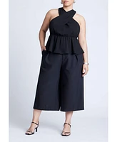 Eloquii Plus Halter Top With Peplum