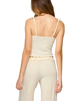 Edikted Women's Posy Ruffle Pointelle Tank Top