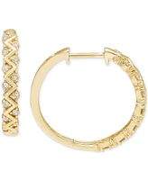 Diamond Hoop Earrings (1/4 ct. t.w.) in 10k Yellow Gold