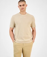 Alfani Men's Short Sleeve Waffle Knit Sweater, Exclusively at Macy's