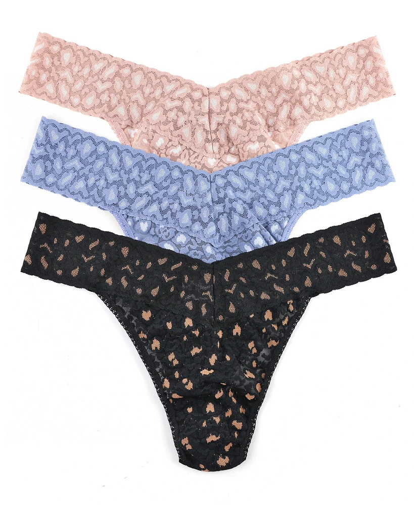 Hanky Panky Women's Crossdyed Leopard Original Rise Thong Panty 3 pack