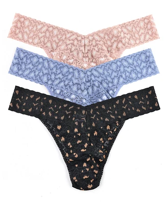 Hanky Panky Women's Crossdyed Leopard Original Rise Thong Panty 3 pack