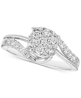 Diamond Cluster Ring (1/2 ct. t.w.) in 10k White Gold