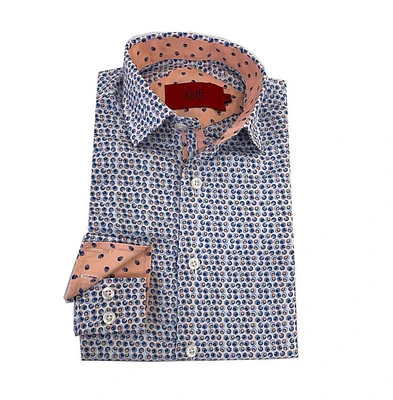 Elie Balleh Little Boys Blue Printed Button-Down Slim Fit Shirt