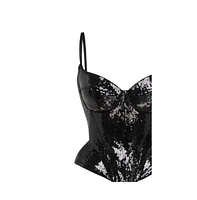 Milla Women's Sensational spaghetti straps sequined corset