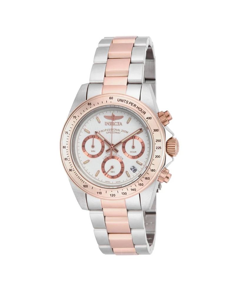 Invicta Men's ILE6932A Speedway Quartz Chronograph Metallic White Dial Watch